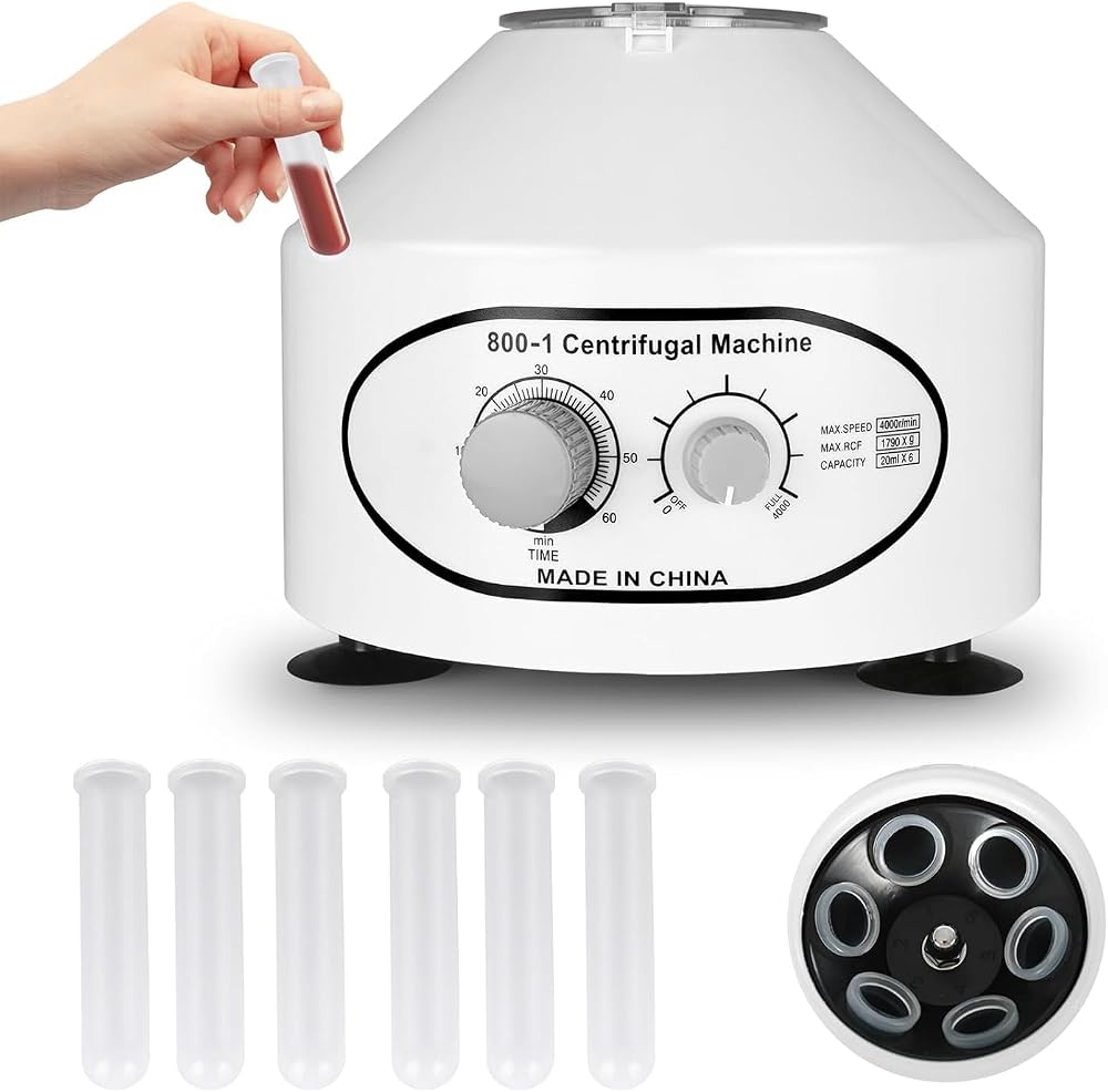 ORILAO Electric Centrifuge 4000RPM 20ml x 6 Tubes Desktop Machine with Timer