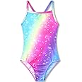 TENVDA Girls One Piece Swimsuits Sport Halter Swimwear Beach Bathing Suit