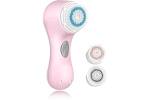 Microtree Electric Facial Cleansing Brush, Sonic Vibrating Rechargeable Face Scrubber Exfoliator, 2 Speeds for Gentle Clean, Face Wash Brush - No Rotation, Safe for All Skin Types