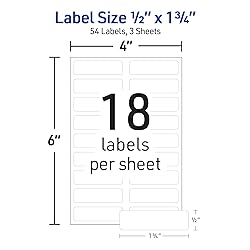 Avery No-Iron Fabric Labels, 1/2" x 1-3/4", Washer