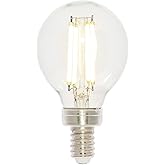 Westinghouse Lighting 5024200 4.5 Watt (60 Watt Equivalent) G16-1/2 Dimmable Clear Filament LED Light Bulb, Candelabra Base, 