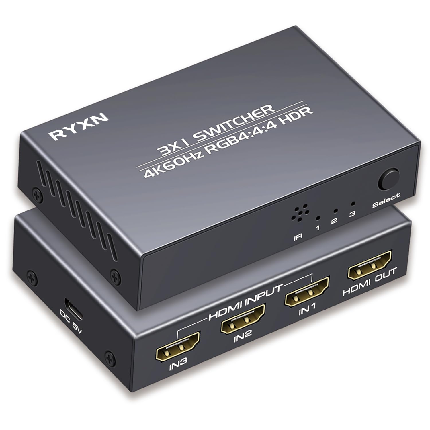 Photo 1 of ***FOR PARTS ONLY/ NON-FUNCTIONAL**** HDMI 2.0 Switch 3 in 1 Out 4K@60Hz, HDMI Switcher Splitter 3x1, Supports GRB4:4:4, HDCP2.2, HDMI2.0, HDR10, for PS5/4 Blu-Ray Fire Stick Roku PC and More