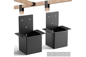 CHENTEEL 2Pcs 4x4 Pergola Brackets for Wood Post - 14 Gauge Steel Post Top Rafter Connector 4x4 for Gazebos, Deck, Pergola Connectors Actual Size 3.5" X 3.5"