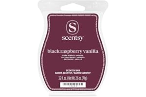 Scentsy Black Raspberry Vanilla Wax Melt Bar, Dark Berries and Vanilla Scent, Paraffin Wax Blend, 74g