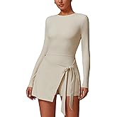 ABOCIW Womens High Neck Tennis Dress Sleeveless Wrap Skirt Built in Shorts Golf Athletic Dress Workout Rompers