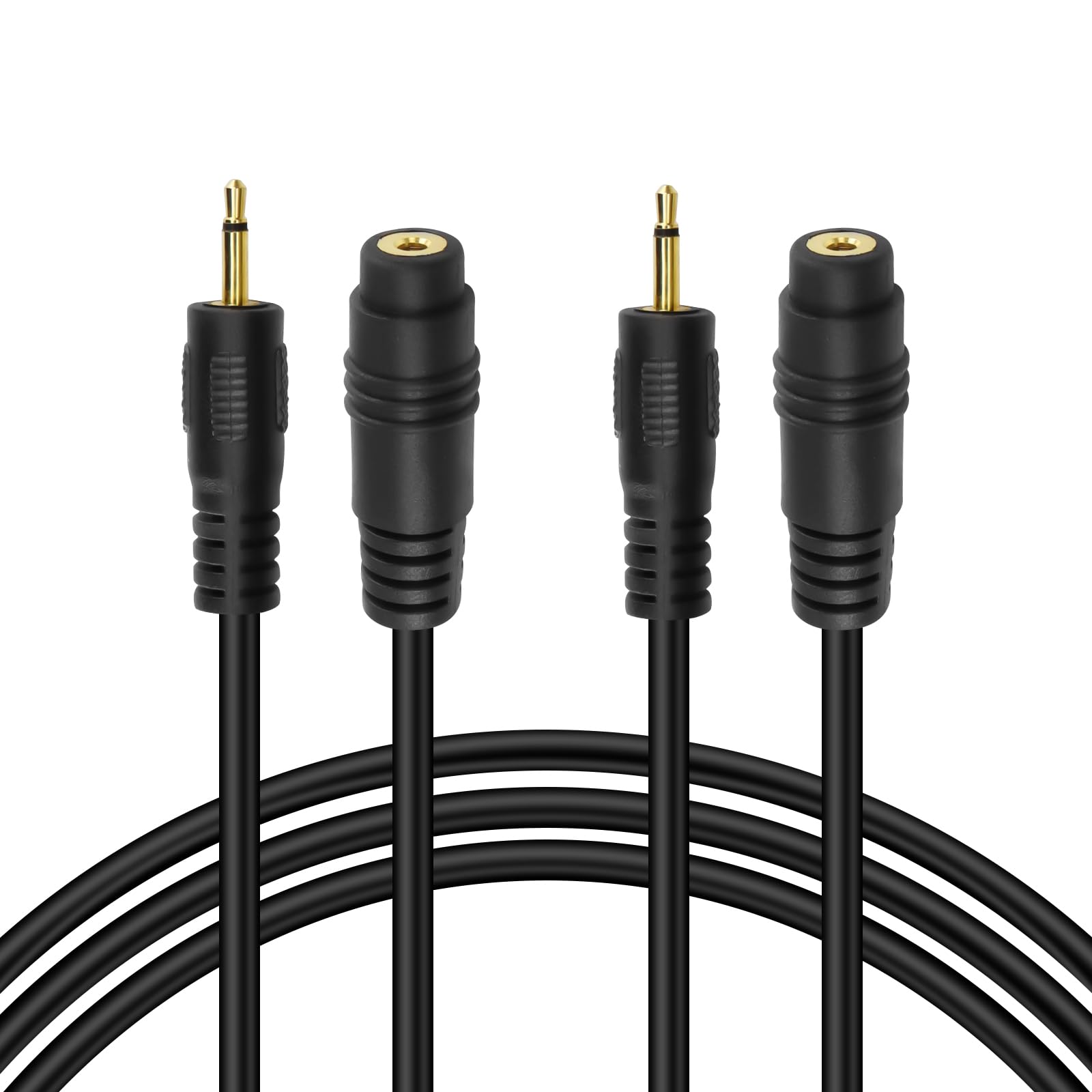XMSJSIY 2.5mm Extension Cable Male to Female Audio Adapter Extender Cord, 2.5mm TS Mini Mono Audio Plug Jack Cable for Headset Headphone Mic/Microphones, Smartphone - 2PCS - 1.8M