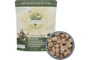 Steve's Real Food Freeze-Dried Raw Nuggets - Turducken Recipe - Raw Pet Food for Dogs and Cats - 20 oz