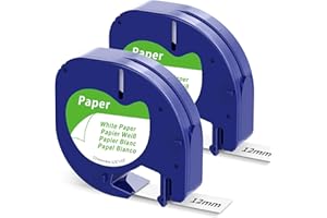 Compatible with Dymo Label Maker Refills LetraTag White Paper 91330 10697 Label Tape 12mm x 4m for Dymo Letra Tag LT-100H LT-
