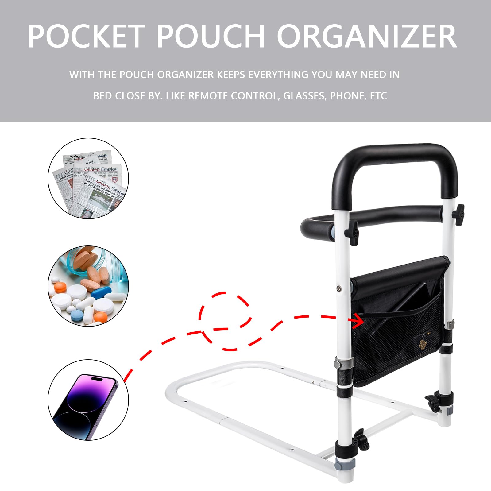 Svnntaa Bed Rails for Elderly Adults Safety, Bed Rail Elderly Bed Assist Rail for Seniors Helps Getting in and Out of Bed Much Easier