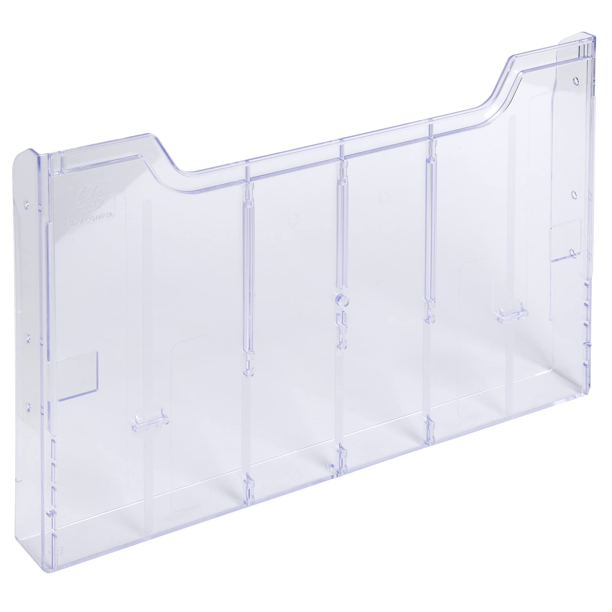 Exacompta Exacryl 63858D Wall Brochure Holder DIN A4 Landscape 1 Compartment to Stick Together 26 mm Deep Transparent