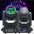 200W LED Moving Head Light with DMX512 Control - Beam & Spot Dual Mode, 6-Color Rainbow, GOBO Effects for Stage Shows, Clubs, Bar Lighting