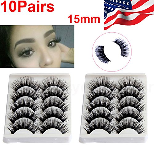 10Pairs Natural Long Eye Lashes Handmade Thick Black False Eyelashes Makeup Sets