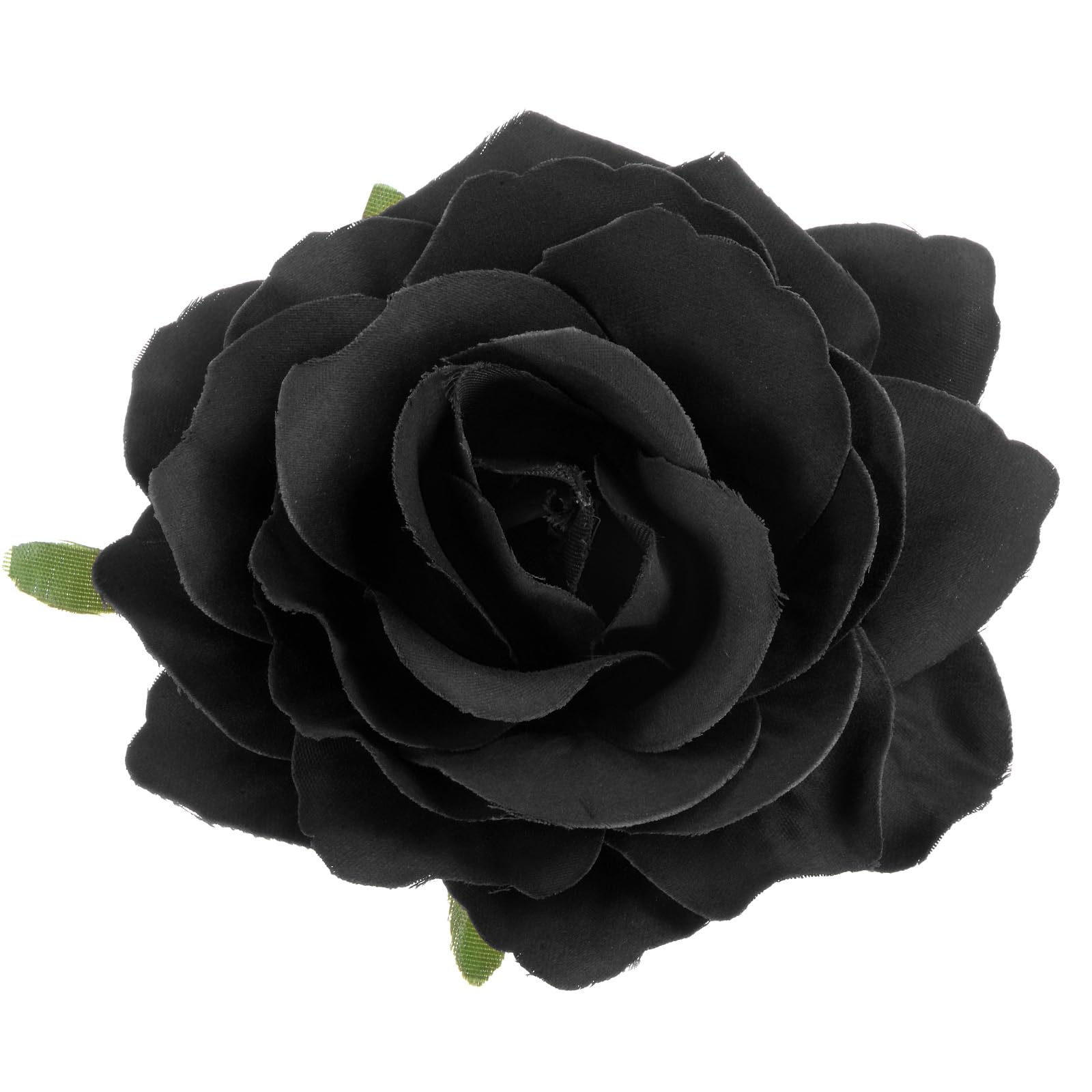 M METERXITY Rose Hair Clip, 4.33 Inch Flower Hairpin Fabric Floral Brooch for Bridal Wedding/Party/Women, 11cm, Black