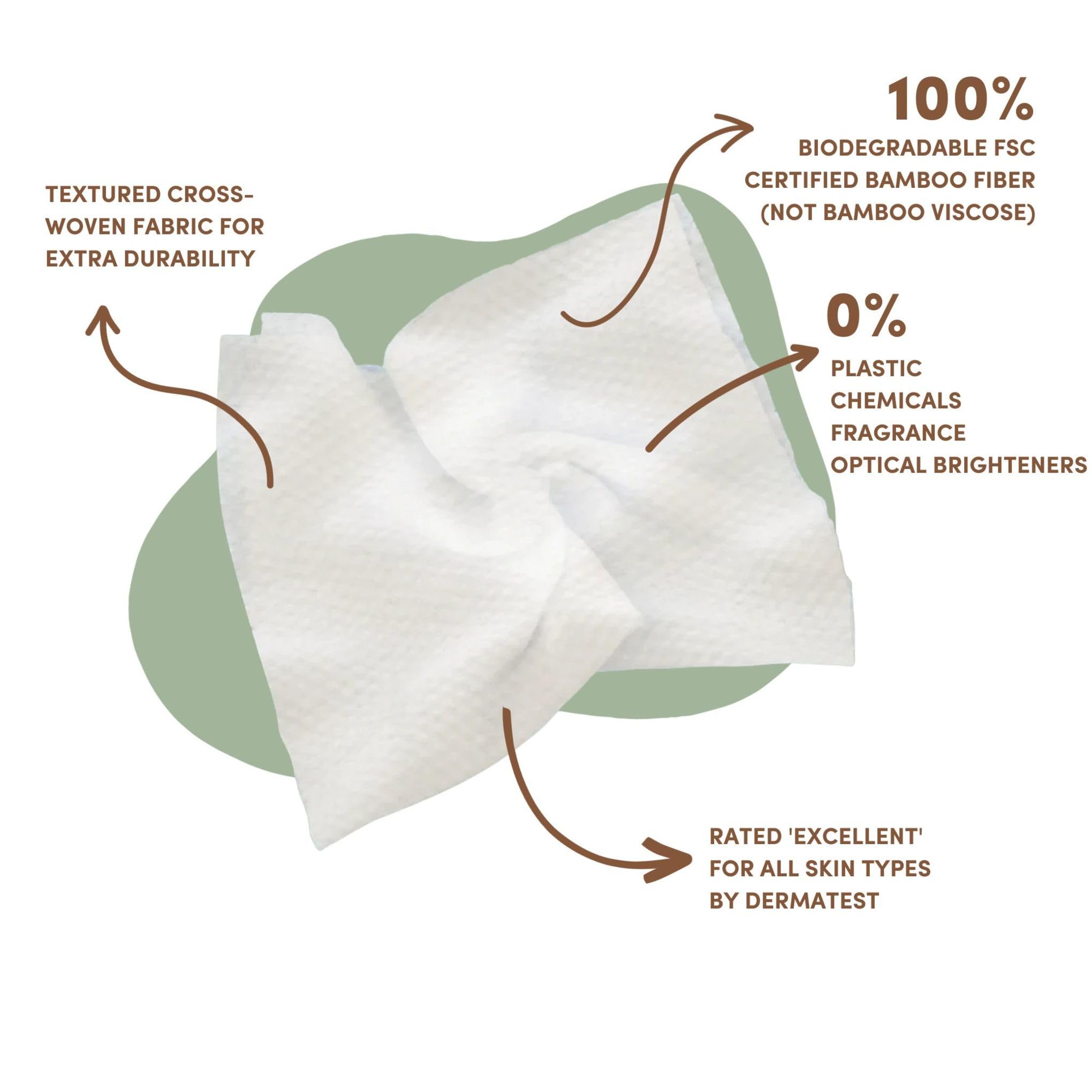 Terra Bamboo Dry Baby Wipes: Biodegradable Bamboo Fiber Wipes, Unscented, Sensitive Skin, 1 Pack of 48