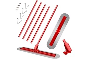 PXVWA Concrete Bull Float, 47.2'' x 11.8'' Concrete Float, Round End Stainless Steel Trowel Board Kit Tool, Cement Trowel Tools Float Bracket, Handle Concrete Tools Finishing with 4 x 59.4'' Handles