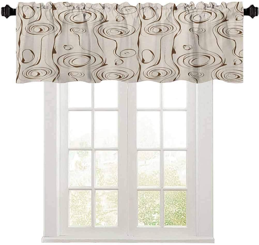 Aishare Store Contemporary Valance Curtains, Scribble Spirals Vertical