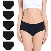 Molasus Women's Soft Cotton Briefs Ladies Mid-High Waisted Full Coverage Panties (Regular & Plus Size)