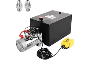 VAIDPRO 20 Quart Hydraulic Pump 12V DC Single Acting Electric Hydraulic Pump 5 Gallon Dump Trailer Pump 3200 PSI Hydraulic Power Unit Metal Reservoir for Dump Trailer Car Lifting