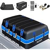 40 Cubic Feet Rooftop Cargo Carrier Bag, Waterproof Soft-Shell Car Roof Bag for All Vehicles SUV with/Without Rack, Car Top Luggage Storage Bag, Blue