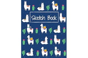 Blank Paper Drawing Book: Llama themed Large Notebook for Drawing, Doodling, Sketching & Journaling| 100 pages| 8.5 X 11 inches