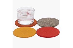 Graf Lantz - Bierfilzl Merino Wool Round Coasters Set of 4 - Flame (4" Circles) - Absorbs 30% of Weight - German Wool - Heat Resistant, Sustainable, & Reusable - Home Decor & Coffee Table Decor