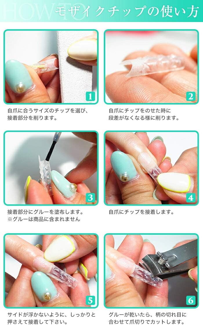 Amazon ネイルチップ I モザイクチップ 約70枚 ネイルアート プチプラ ネイルチップ 通販