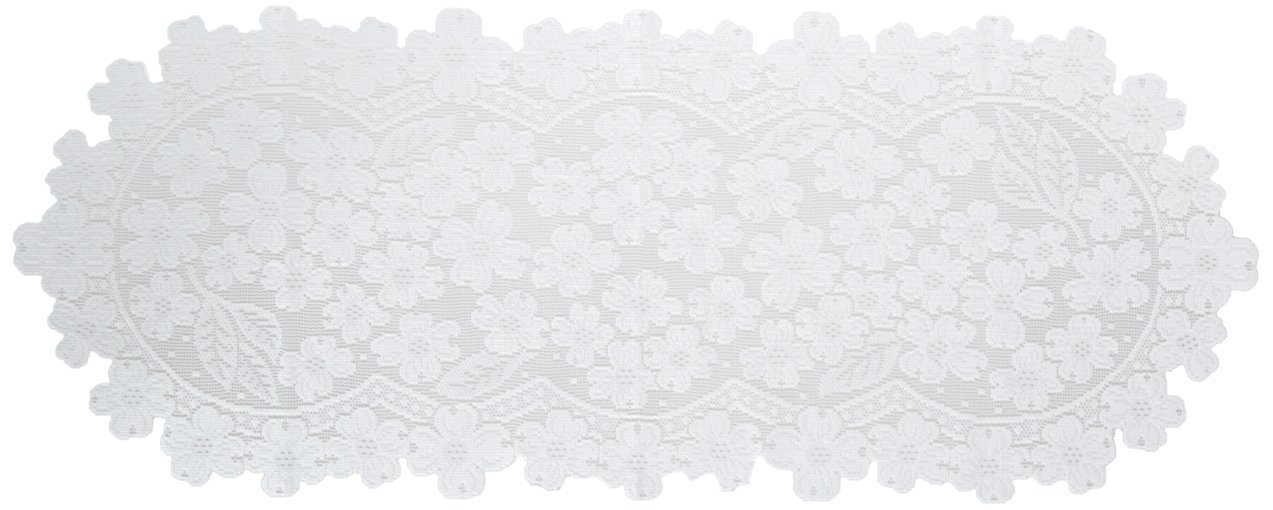 Heritage Lace DOGWOOD 14x33 RUNNER, WHITE, Lace, 14 x 33-Inch