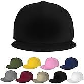 Custom Hip Hop Plain Snapback Hats, Personalized Flat Brim Baseball Caps Add Photo Text Logo for Men Women, 18 Colors