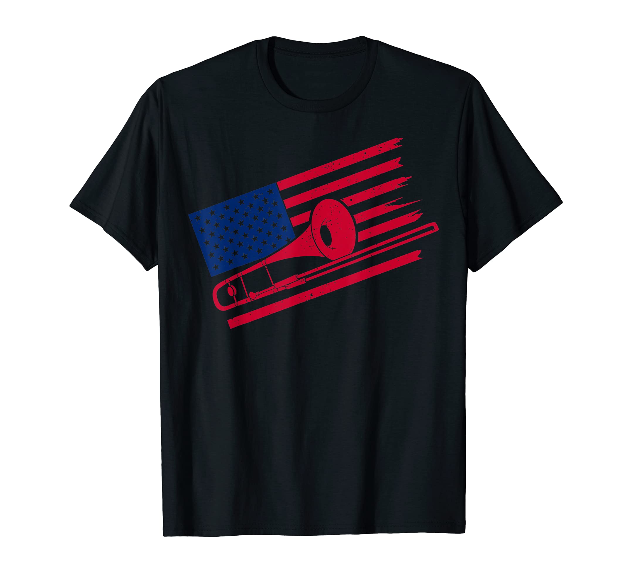 Trombone Player USA Flag Gift Accessories Trombone T-Shirt