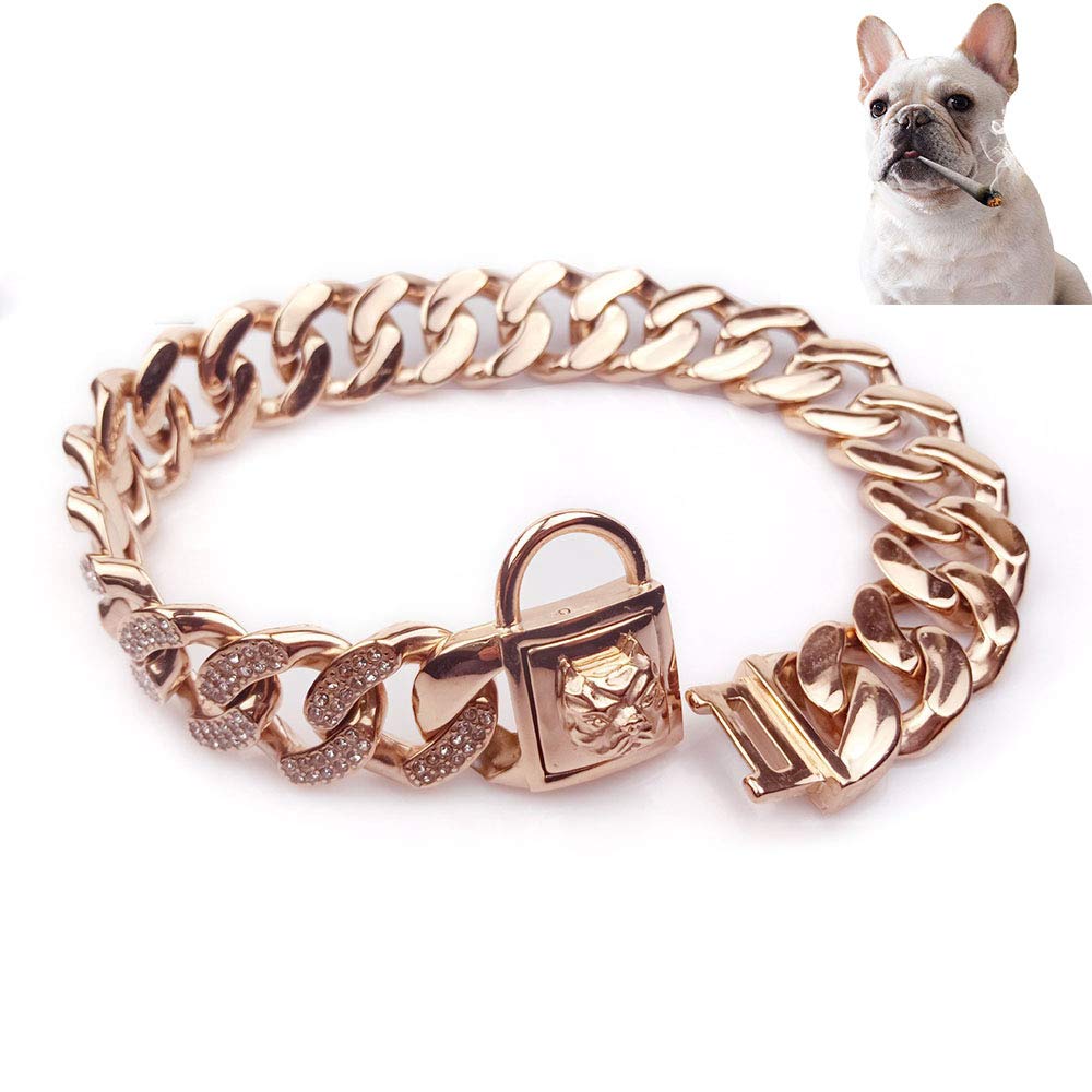 UTOPIAY Dog Chain Collars in Rose Gold 