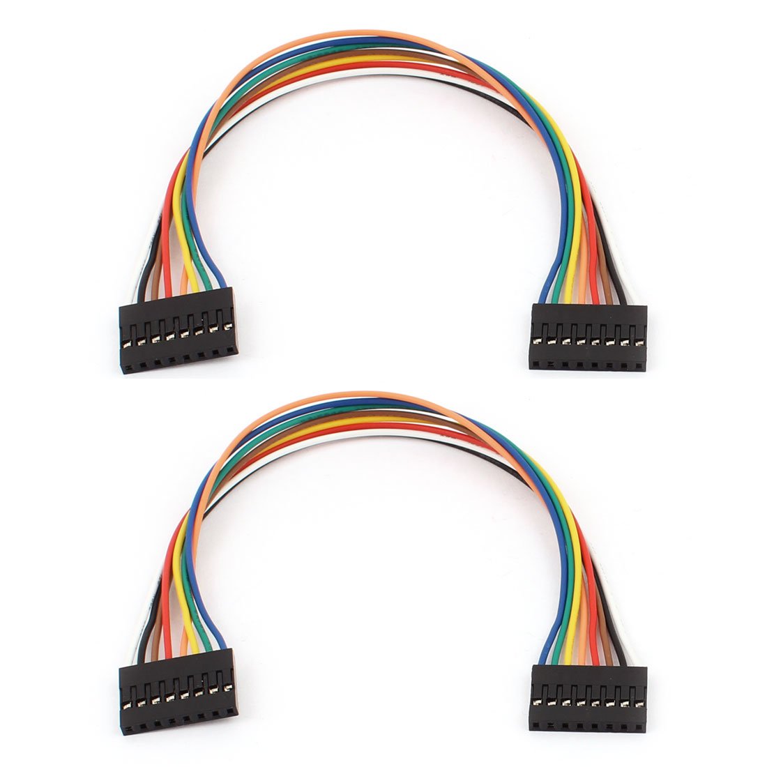 Sourcingmap 2pcs 2.54mm Pitch 8 Pin Female to Female Breadboard Jumper Wire 20cm