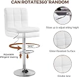 Panana Height Adjustable Cuban Bar Stool White PU Backrest 360° Swivel view 3