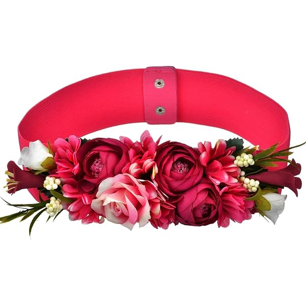4626 2 Pcs Embroidered Mexican Belt Rose Flower Crown Headband Day Zoooyawn 2 Pcs Embroidered Mexican Belt Mexican Rose Flower  main image 4