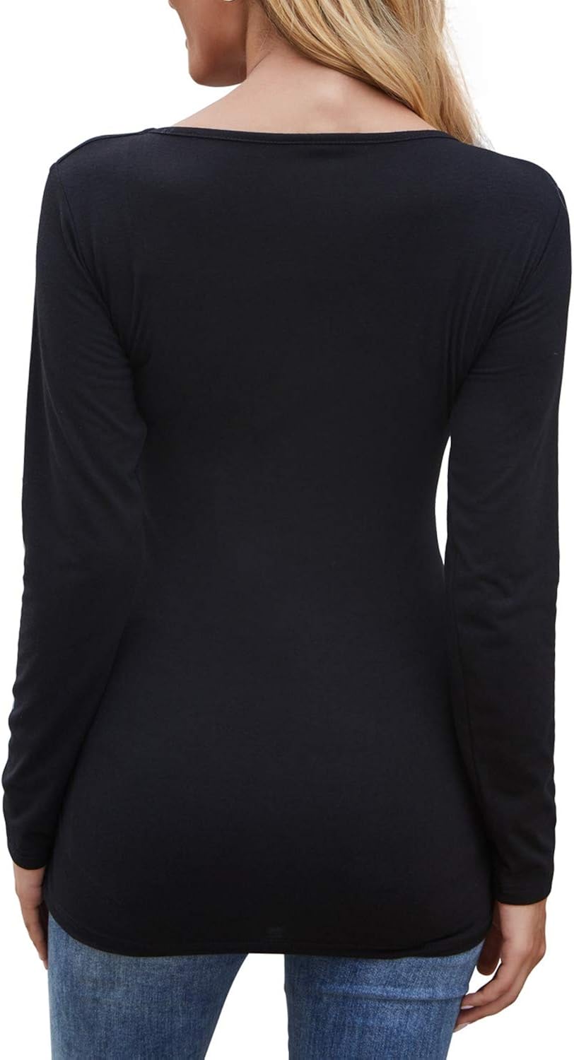 Glampunch Womens Maternity Shirts Short/&Long Sleeve V-Neck Comformation Cute Maternity Tops