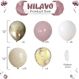HILAVO Dusty Pink and Gold Balloons 60Pcs 12in Confetti Boho Set view 2