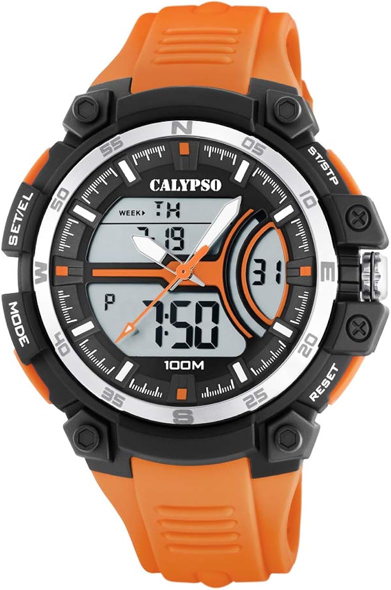 CALYPSO Watches Mens Quartz Watch, Analogue-Digital Display and Plastic Strap K5779/1, Schwarz