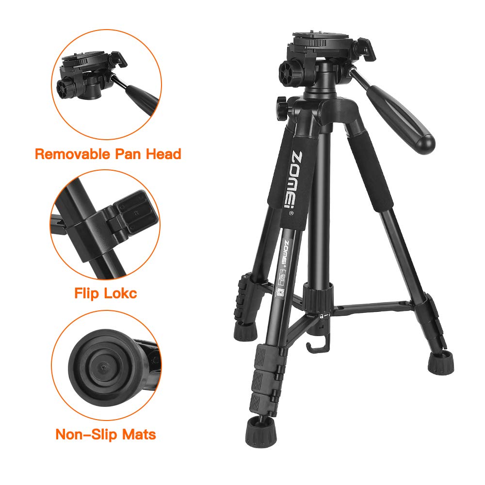 ZOMEi Travel Tripod 2-in-1 Aluminum Alloy Camera Tripod Portable Monopod for DSLR Canon Nikon Sony SLR, Phone Video and DV Video Camcorder