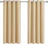 Aspire Homeware Cream Blackout Curtains 54in Drop 2 Panels Eyelet Thermal
