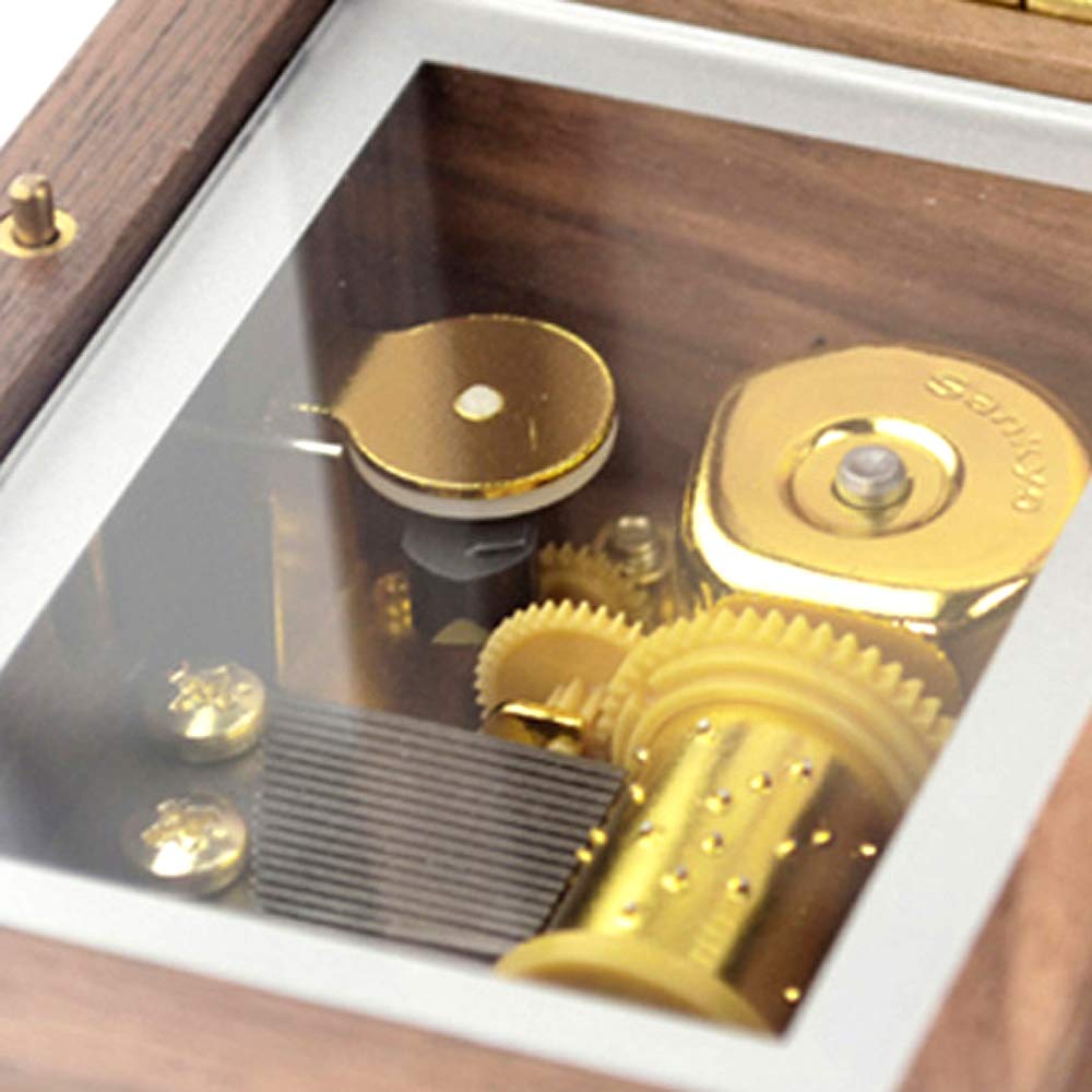 Sinzyo Custom Photo You are My Sunshine Wood Jewelry Music Box Vintage Wind Up Musical Box Gift for Christmas,Birthday,Valentine's Day(Rosewood Custom)