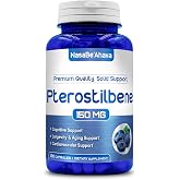 Extra Strength Pterostilbene Supplement | Vegan Friendly 150mg Pterostilbene Capsules | Antioxidant Supplement for Aging Heart Immune and Brain Support | Made in The USA (180 Day Supply)