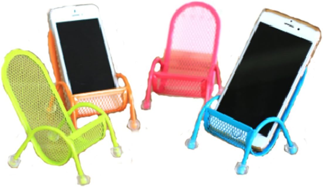 mkki 1 PCS Universal Mobile Cell Phone Display Stand Holder Container Chair Metal Business Card Holder Display Stand Organizer Desktop Bracket