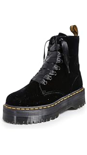 dr martens serova black embroidered chunky flatform shoes