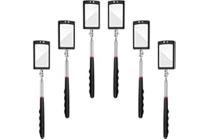 GGSTDDUP 6 Pcs LED Telescoping Inspection Mirror,Retractable LED Mechanical Mirror Tool,Under Vehicle Inspection Mirror,Car Visual Reflector,Retractable Under Vehicle Detection Mirror Repair Tool