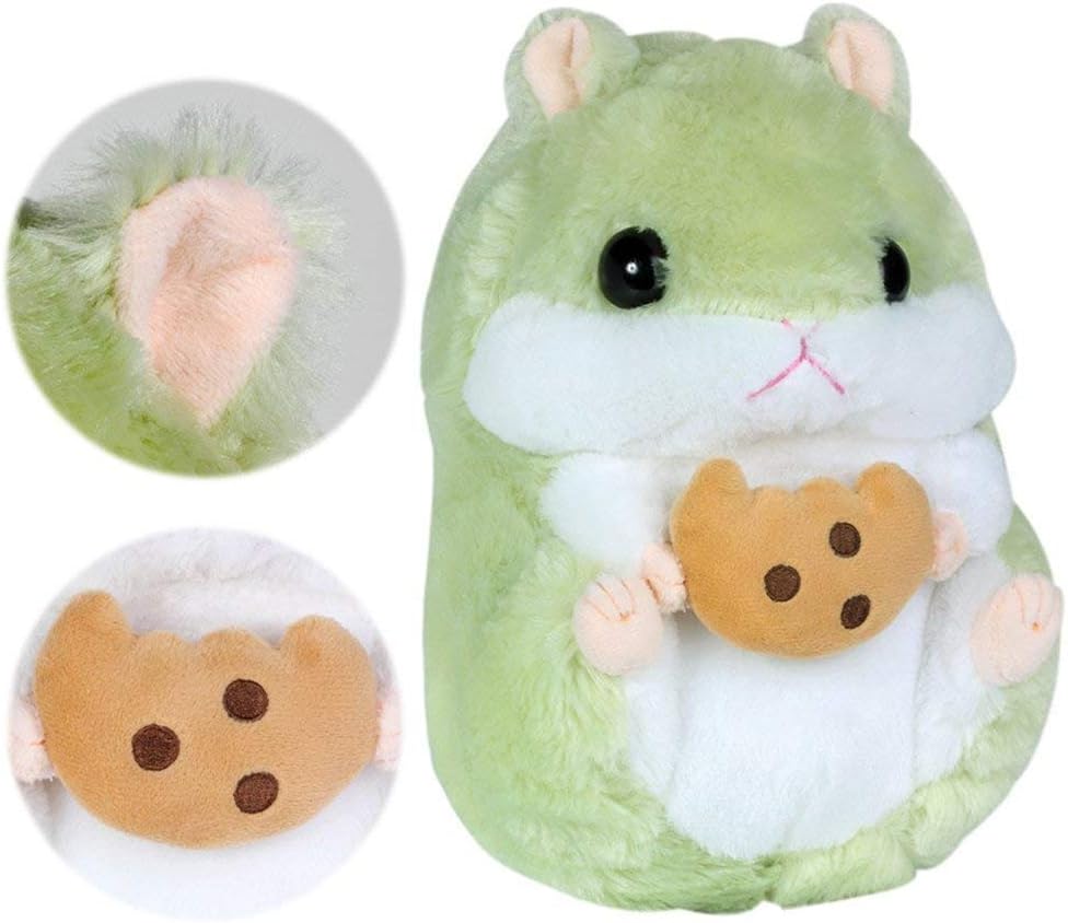 Aycort Plush Hamsters Toy Pillow, Comfort Stuffed Plush Cute Animals Doll Christmas Birthday Valentine's Gift (32cm, Green)