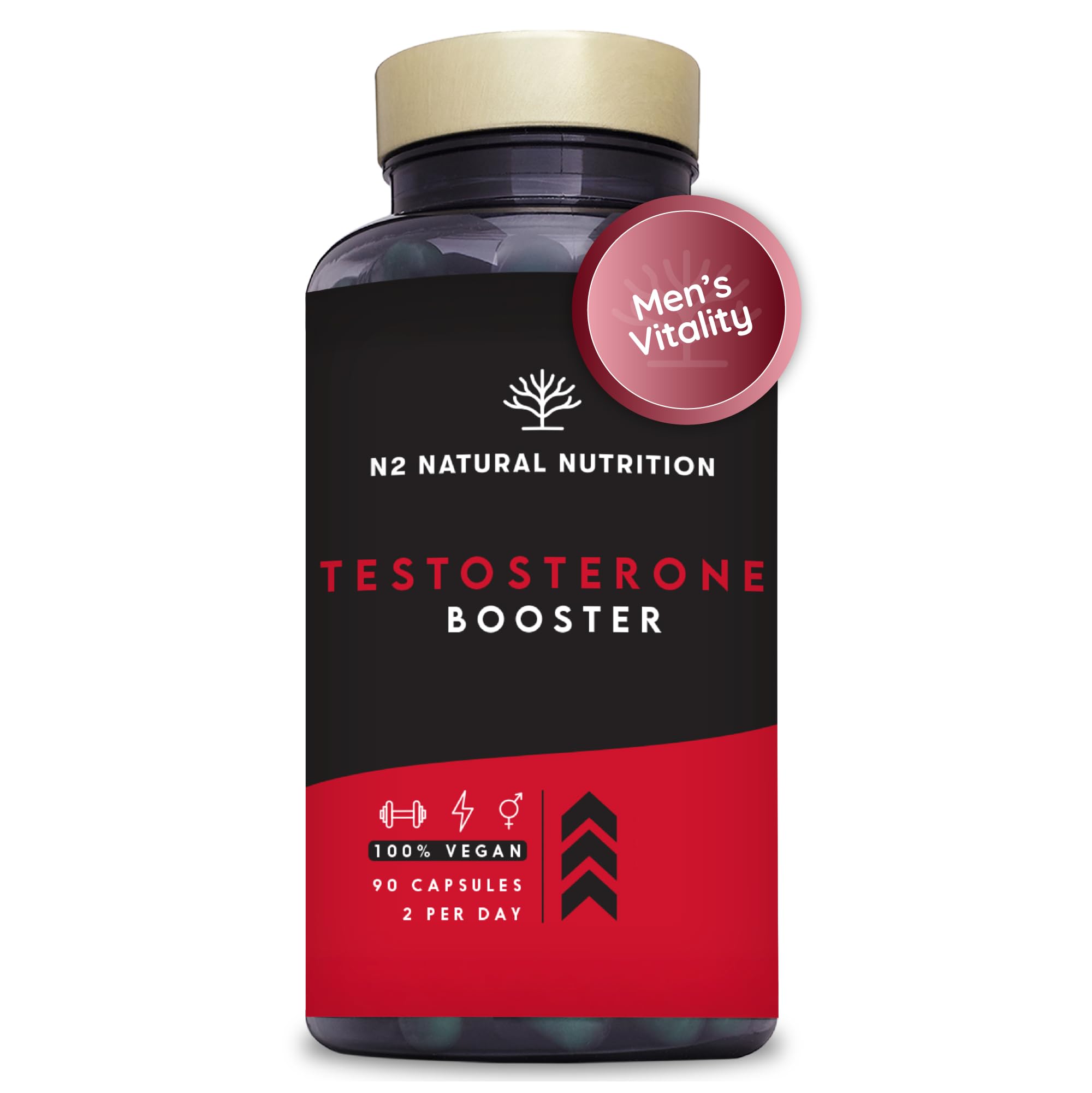 Maca, Vitamin B6, Ginseng, Zinc, L-Taurine, Black Pepper. 90 Plant-Based Capsules. VEGAN Certified. N2 Natural Nutrition