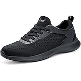 SPIEZ Slip Resistant Work Shoes for Men, Lightweight Breathable Kitchen & Restaurant Chef Shoes, Supportive Insole, Easy On/Off, Black, US 7.5–12