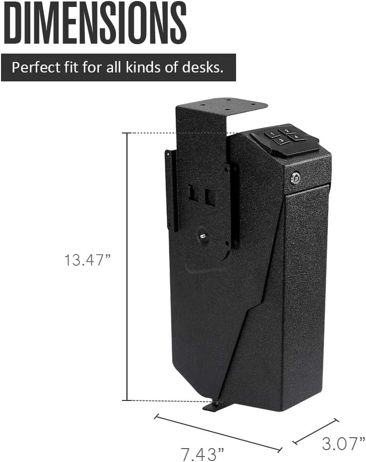 RPNB Mounted Firearm Safety Device with Auto Open Lid 4-Digit PIN Keypad Lock Handgun Security Safe Gun Safe : Sports & Outdoors