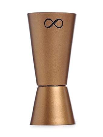Elan Infinity Peg Measure Cup, Stainless Steel, 30/60ml, Golden