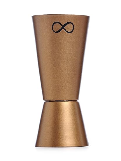 Elan Infinity Peg Measure Cup, Stainless Steel, 30/60ml, Golden