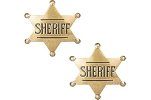 DEGPUM 2Pcs Sheriff Badge ,Metal Sheriff Badge for Kids Party Costume Play Props Favors Supplies,cowboy party decoration badge,Sheriff Badge for Kids and Adult,School Carnival Prizes,Party Bag Gift Fillers